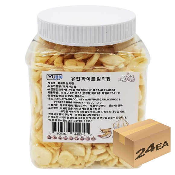 1박스) 유진 화이트 갈릭칩 슬라이스 마늘후레이크 200g x 24개입